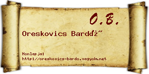 Oreskovics Bardó névjegykártya